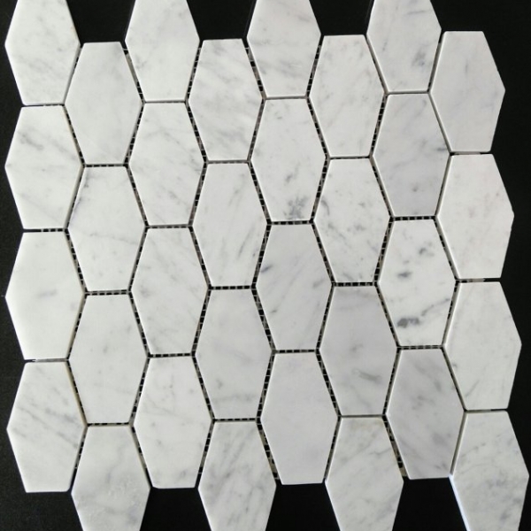 Carrara Marble Stretched Hexagon