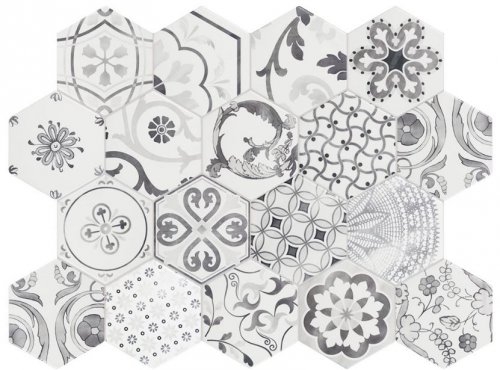 Decor Mix Bianco Hexagon Porcelain Tile