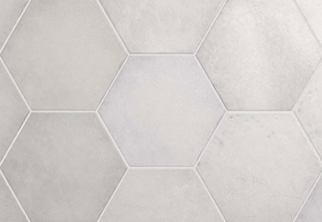 7x8" Hexagon Porcelain Tile - Snow