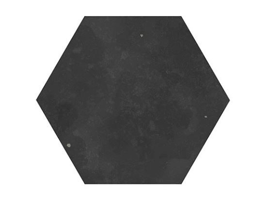 5" Hexagon Porcelain Tile - Black