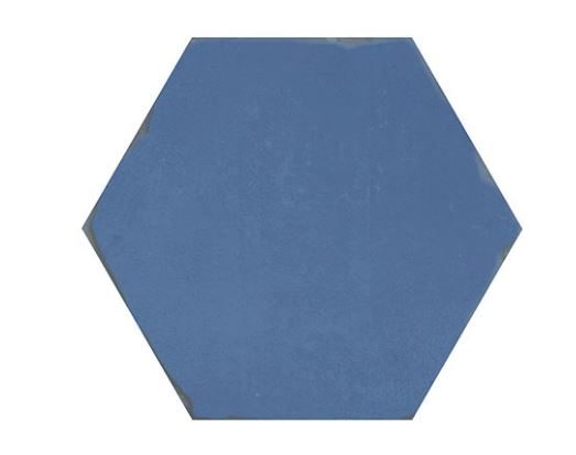 5" Hexagon Porcelain Tile - Blue