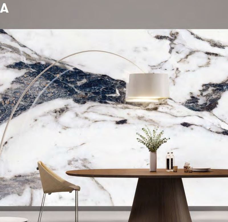 White-Siena 64" x 128" (12 MM) Book Matched Porcelain Slabs