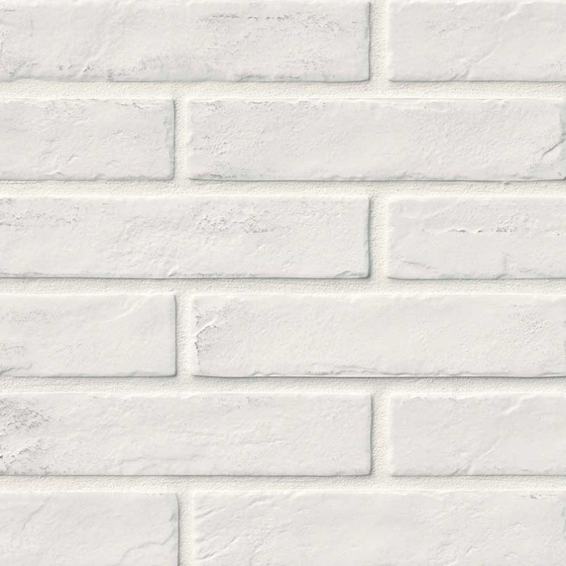 2x10" White Brick Porcelain Tile