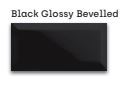 3x6" Black Glossy Beveled Subway Tile  $3.20 PSF