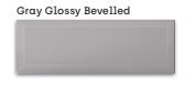 4x12" Gray Glossy Beveled Subway Tile $3.60 PSF