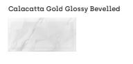 4x8" Calacatta Gold Glossy Beveled Subway Tile $3 PSF
