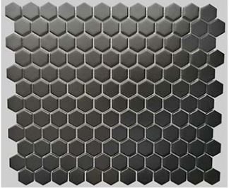 1 Buckhead Black Matte Porcelain Hexagon Mosaic