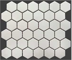 2 Buckhead White Matte Porcelain Hexagon Mosaic
