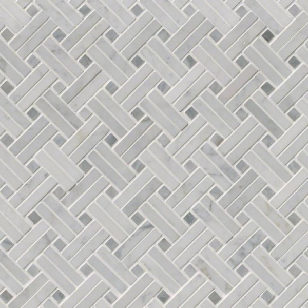 Carrara White Basketweave Pattern Polished
