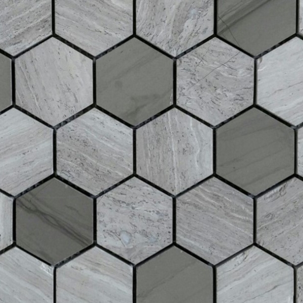 Wooden White Athens Grey Hexagon