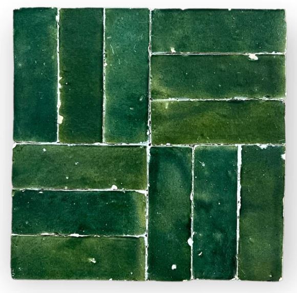 2x6" Forest-Green Zellige Hand Made Tile