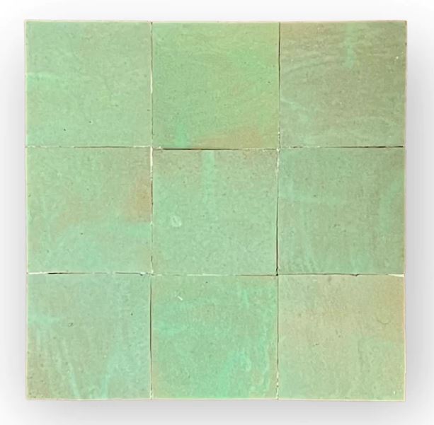 4x4" Smoke-Green Zellige Hand Made Tile