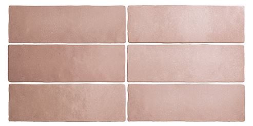 2.5x8" Pompeii Coral Pink Ceramic Tile